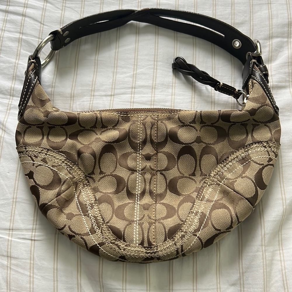 Vintage Coach Leather and Monogram Canvas